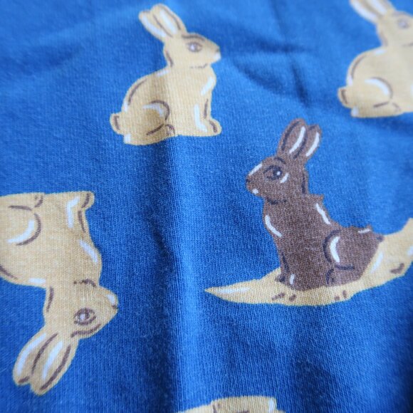 Hanna Andersson Boy 6/7 Top & 8 Bottom Bunny Print 2 PC Pajama Set - Picture 2 of 3